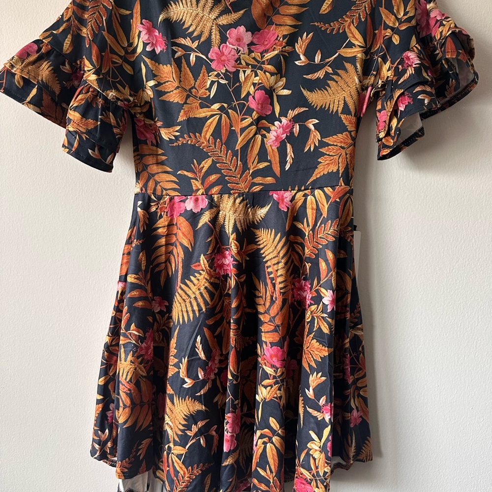 Joyfolie Mia Joy Emilia Dress in Black Floral, NWT, Size 7